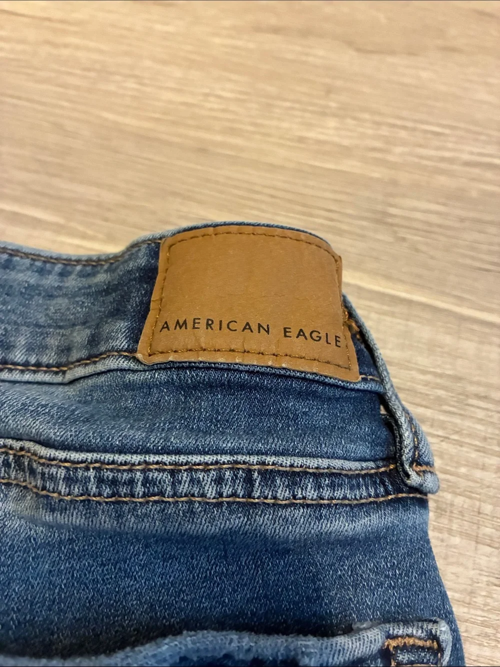 American Eagle Outfitters Dark Blue High-Rise Flare Cropped Jeans